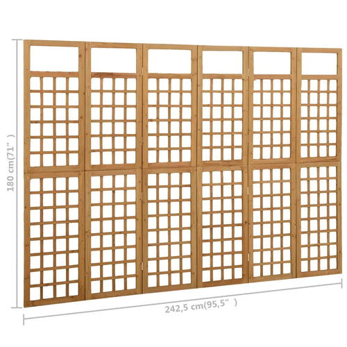 6-panel pine wood separation wall 242.5x180 cm - vue 7 sur 7