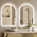 miroir LED arqué intelligent avec affichage température et heure antibuée