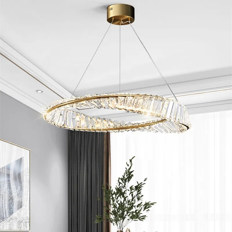 lustre de luxe en cristal pour un éclairage raffiné - vue 5 sur 9