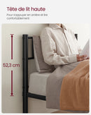 VASAGLE Single Bed Frame, Metal Bed Frame, Fits 90 x 190 cm Mattress, Easy Assembly, for Small Spaces, Guest Room, Black