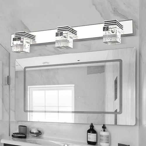 Applique murale en cristal pour miroir salle de bains moderne - vue 2 sur 7