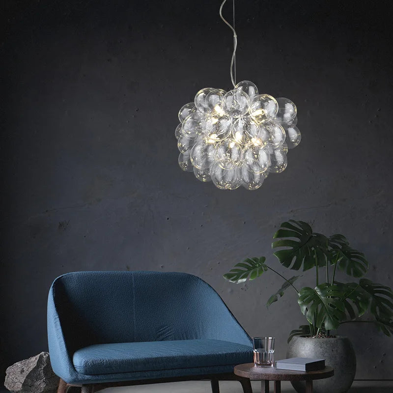 lustre moderne moonriver en verre suspendu pour décoration - vue 6 sur 16