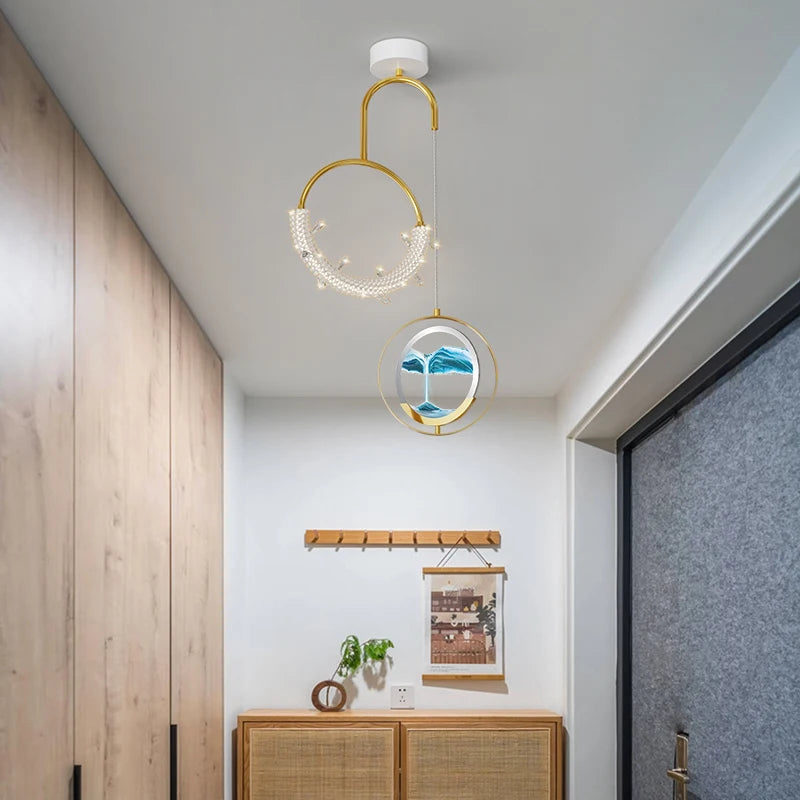 Modern minimalist Nordic chandelier moving sands effect - vue 4 sur 14