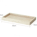 ensemble accessoires salle de bain en travertin beige naturel