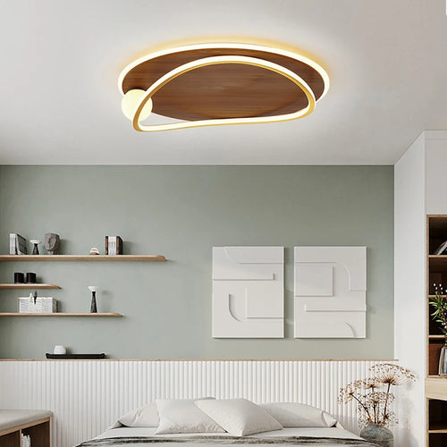 Moderne Rétro Bois Couleur Plafonnier Chambre Restaurant Cuisine Étude Pavé Décoration Lumières Balcon Led Éclairage Intérieur - vue 7 sur 12