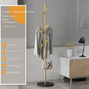 Floor To Floor Bedroom Light Luxury Rock Plate Base Metal Hanger, Marble Scarf and Bag Rack for Entering The Home Coat Rack