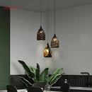 Moderne suspension LED lumières fer creux cage en métal suspension Luminaire salon restaurant boutique bar décor Luminaire
