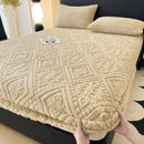 Plush Mattress Cover For Bed,stretch Soft Material Fitted Sheet, Keep Warm,dust Protector,machine Washable 90X200,180X200