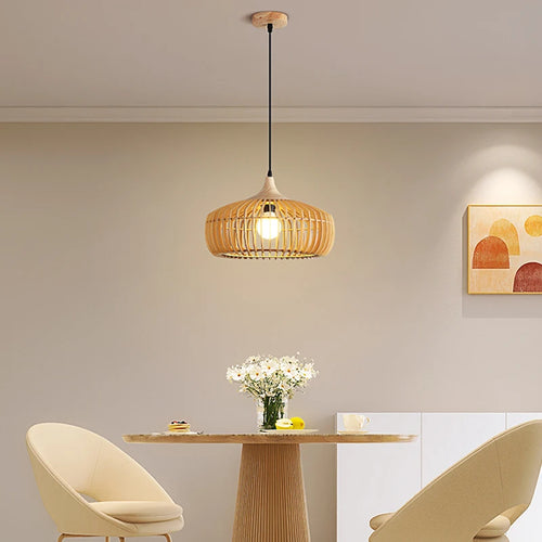 suspension nordique en bois pour décoration moderne et lumineuse