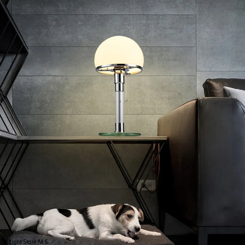 Wilhelm Wagenfeld Nordique Designer Bauhaus LED lampe de table design verre lampe de bureau chambre en acier inoxydable luminaires lampes de table - vue 4 sur 7