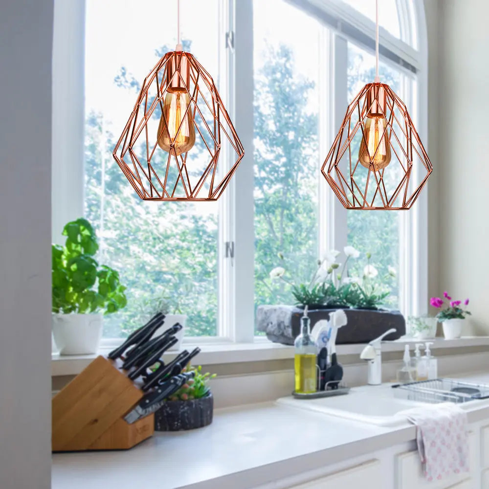 Modern nordic style minimalist industrial iron pendant light - vue 5 sur 10