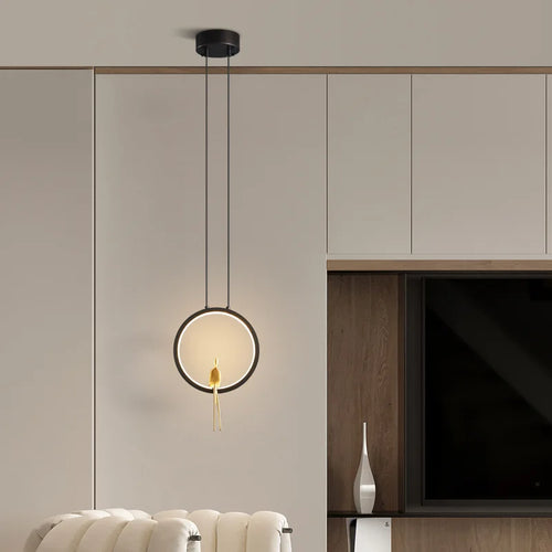 lustre à anneau led pour décoration moderne intérieure et extérieure - vue 3 sur 7