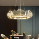 luxury postmodern led chandelier adjustable lotus leaf minimalist
