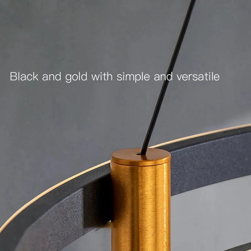 lustre led nordique anneau suspension lumière décorative - vue 7 sur 8