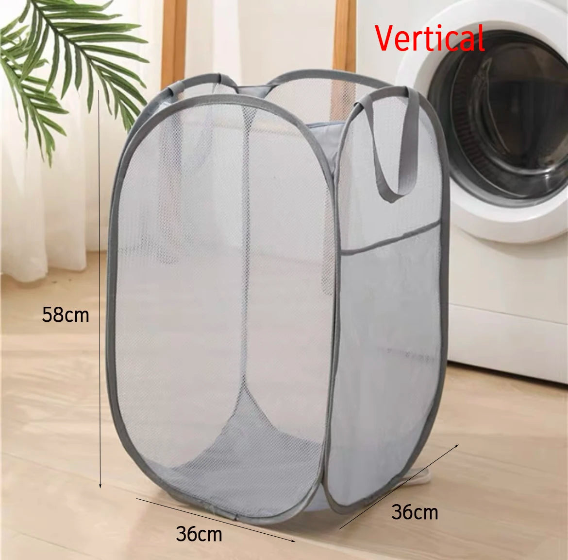Foldable Mesh Storage Basket for Home and Bathroom,Shower Laundry Bag,Dirty Clothes Bag,Portable Business Travel,No Partition - vue 11 sur 14