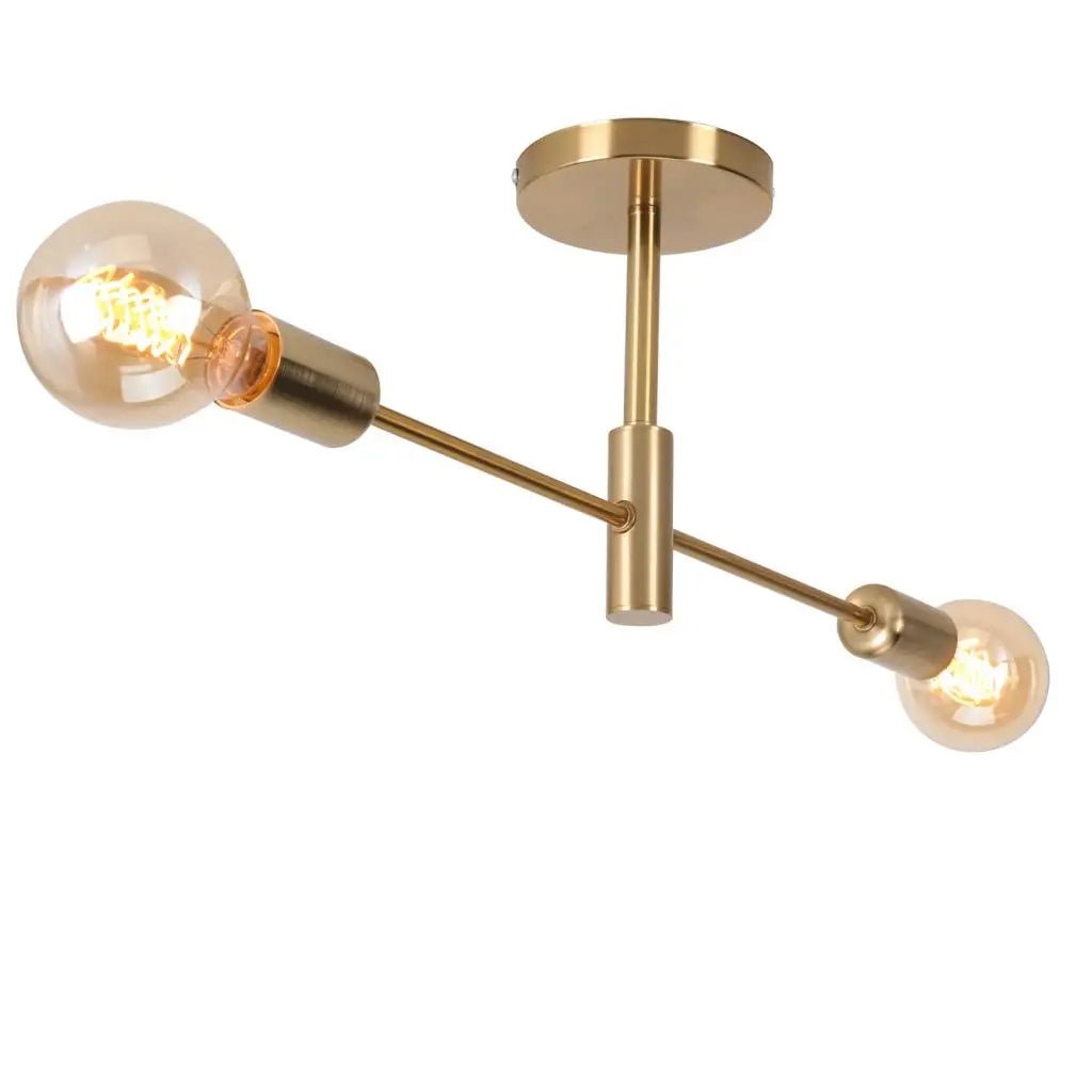 plafonnier rétro en fer forgé LED noir et or E27 lumière salon barre décoration moderne luminaire maison - vue 19 sur 19