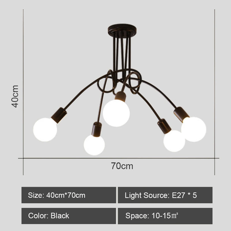 lustre sputnik moderne style industriel pour intérieur élégant