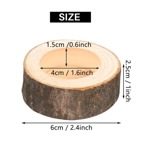 12Pcs Wooden Candle Holder,Votive Tealight Holder For Wedding Party For Table,Halloween Christmas Party Home Decor - vue 3 sur 6