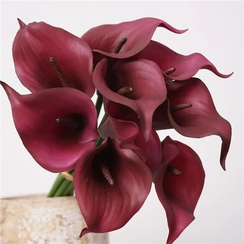 Realistic artificial calla lily bouquet for home decoration - vue 2 sur 7