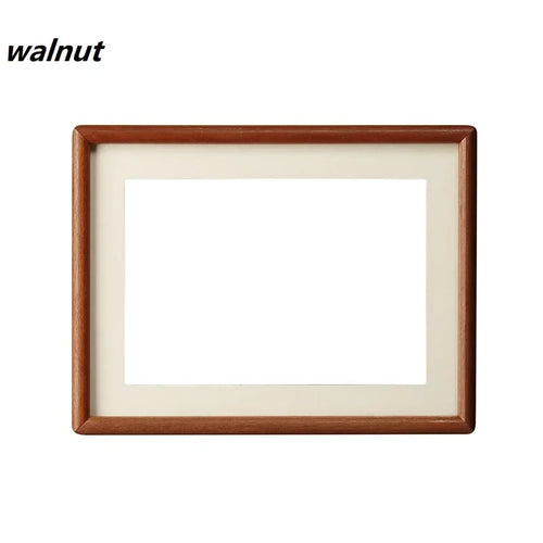 Solid Wood Round Corner Picture Frame, Walnut and Golden Sandalwood, Minimalist Design, Tabletop, Home Decor - vue 14 sur 17