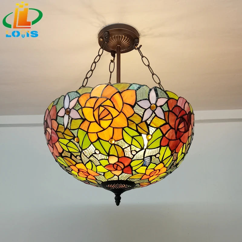 lustre inversé en forme de fleur de pivoine style européen décoratif - vue 2 sur 6