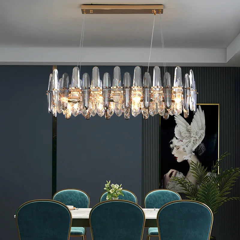lustre led de luxe en cristal k9 à intensité variable décoration noël - vue 4 sur 11