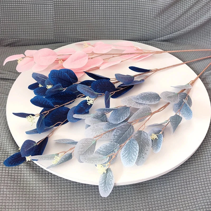 branches de feuilles d'eucalyptus en soie artificielle pour décoration florale - vue 2 sur 17