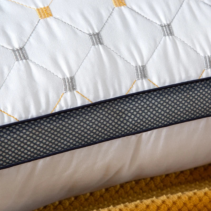 Full Sky Star Embroidered Fiber Pillow Core for Neck Protection, Quick Rebound, Not Easy to Deform, Not Collapsing - vue 3 sur 7