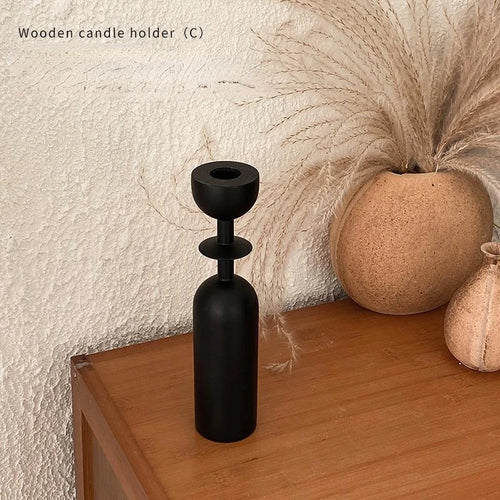 bougeoir en bois pour décoration moderne et géométrique - vue 8 sur 9