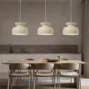 Minimalist Nordic LED chandelier in cream style for restaurant