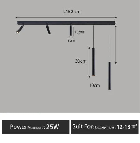 Modern minimalist LED chandeliers for elegant interior decor - vue 11 sur 12