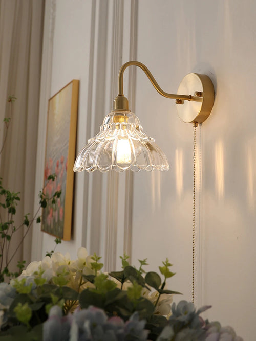 Minimalist Japanese style brass and glass LED pendant light Nordic luxury - vue 5 sur 8