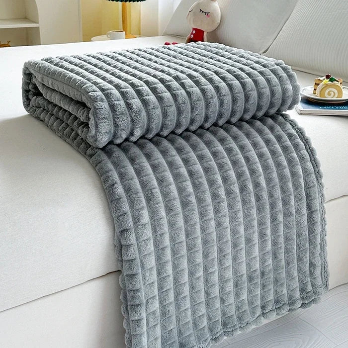 Plaid flanelle doux effet fourrure pour salon hiver - vue 2 sur 2
