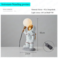 Lampe table Astronaute G9 3D Lune Veilleuse Enfant