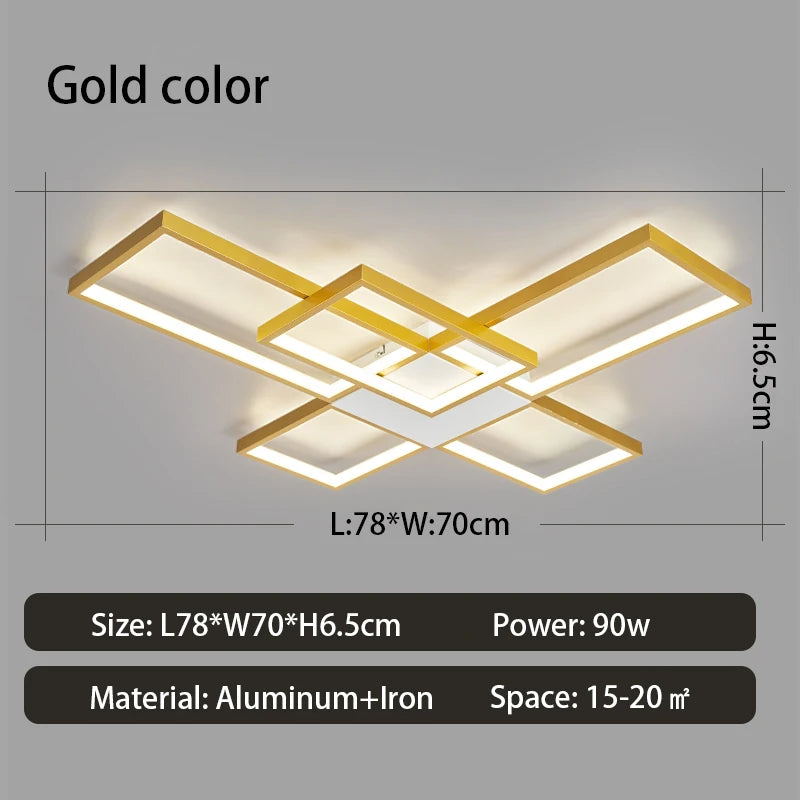 Nordic geometric flush mount LED ceiling light minimalist lamp - vue 7 sur 10