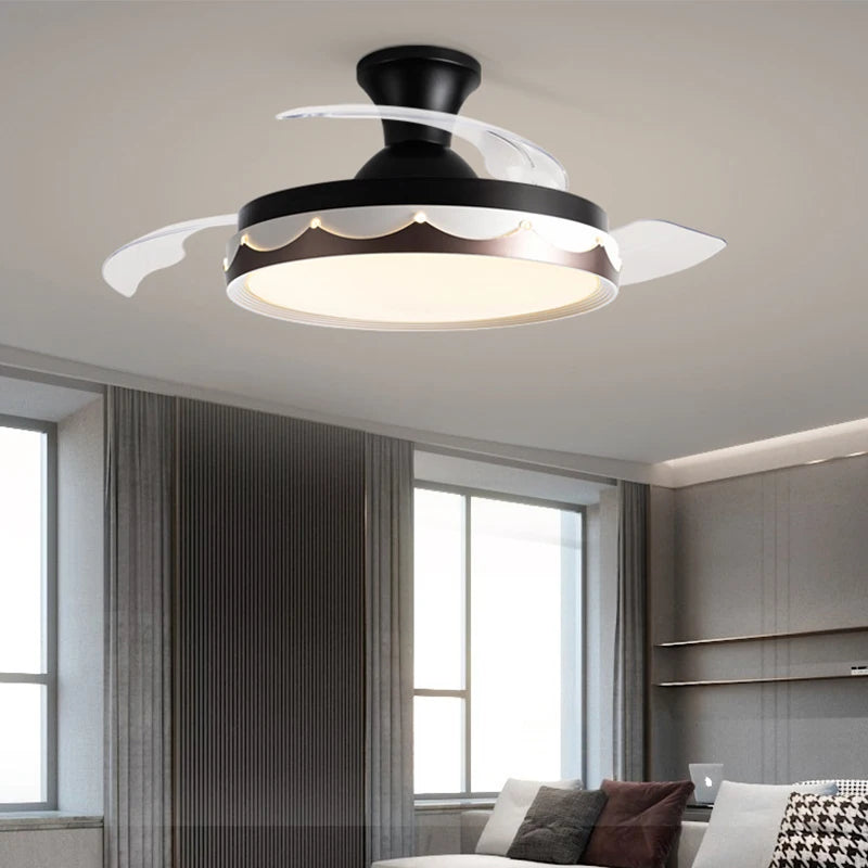 ventilateurs de plafond modernes avec éclairage télécommande design élégant - vue 6 sur 12