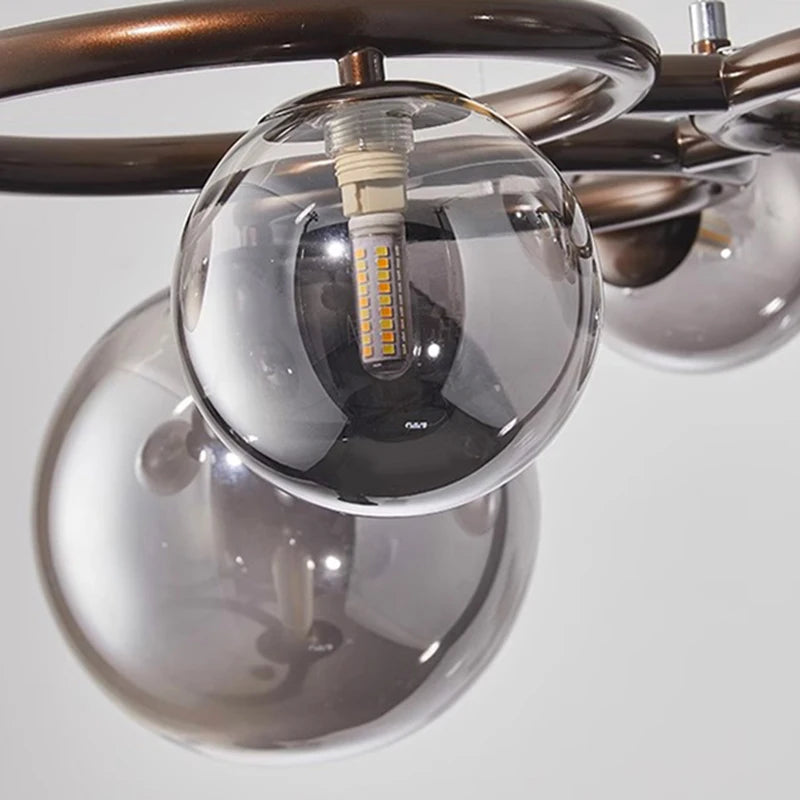 lustre à bulles de verre nordique pour décoration intérieure - vue 7 sur 18