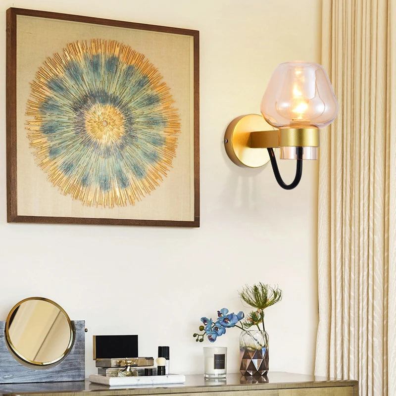 applique murale moderne en verre pour décoration intérieure nordique - vue 5 sur 8