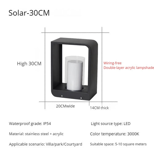 Lampe de jardin moderne solaire LED clôture lumière IP54 extérieur étanche ambiance éclairage pelouse lumières Villa cour décor lampadaires - vue 11 sur 21
