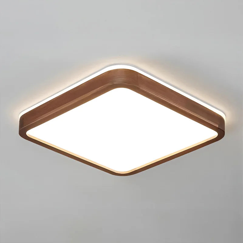 Walnut Wood Ceiling light, Wabi-sabi Simple Modern Vintage style, Bedroom lighting for Bathroom, Bedroom, dining room, Study - vue 5 sur 16