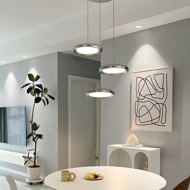 suspension led circulaire design moderne en aluminium pour intérieur - vue 4 sur 17