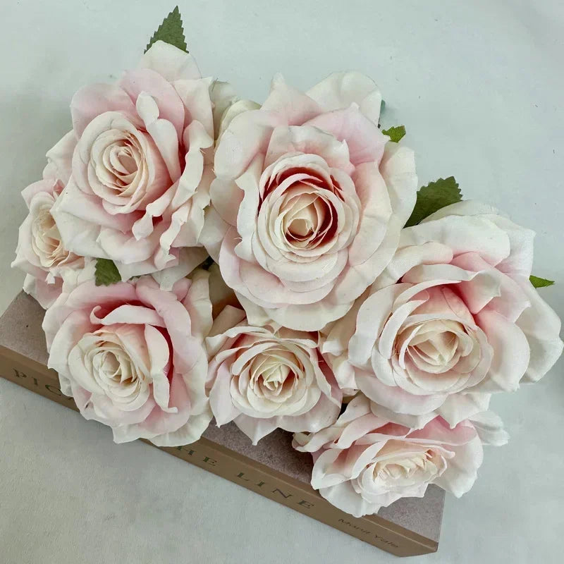 bouquet de roses artificielles en soie pour décoration festive