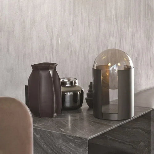 lampadaire moderne en fer et verre avec lumière led décorative