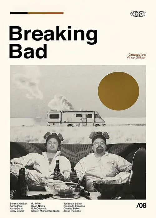 Vintage breaking bad wall art poster walter white