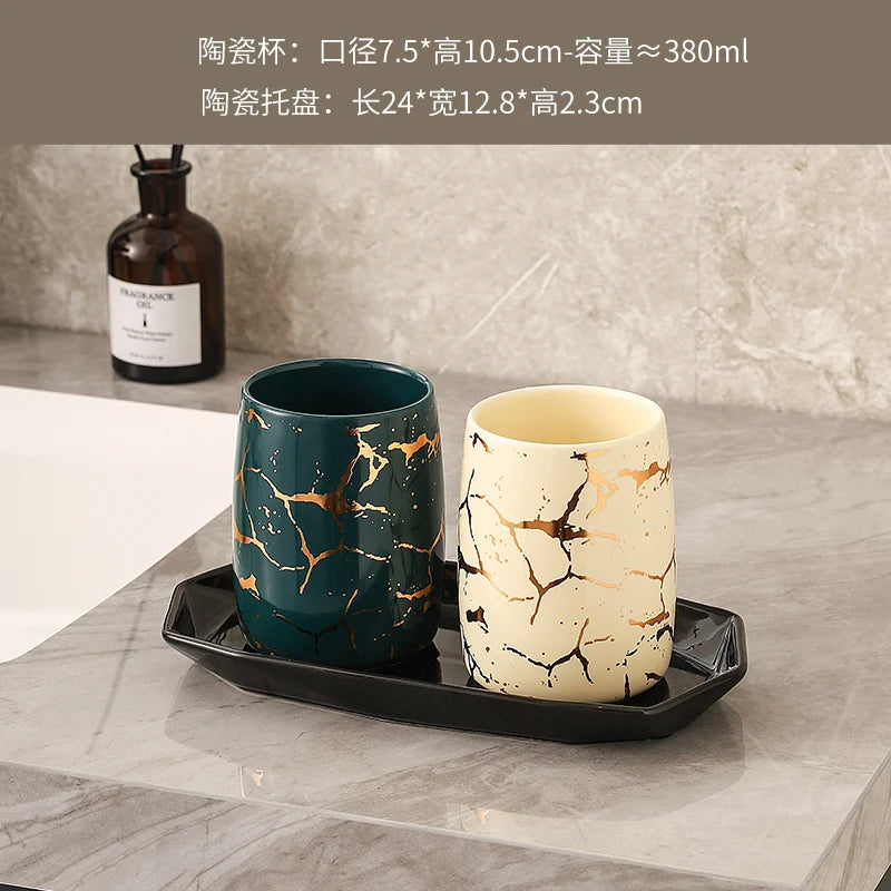 tasse en céramique marbrée haut de gamme pour couples décorative - vue 23 sur 26