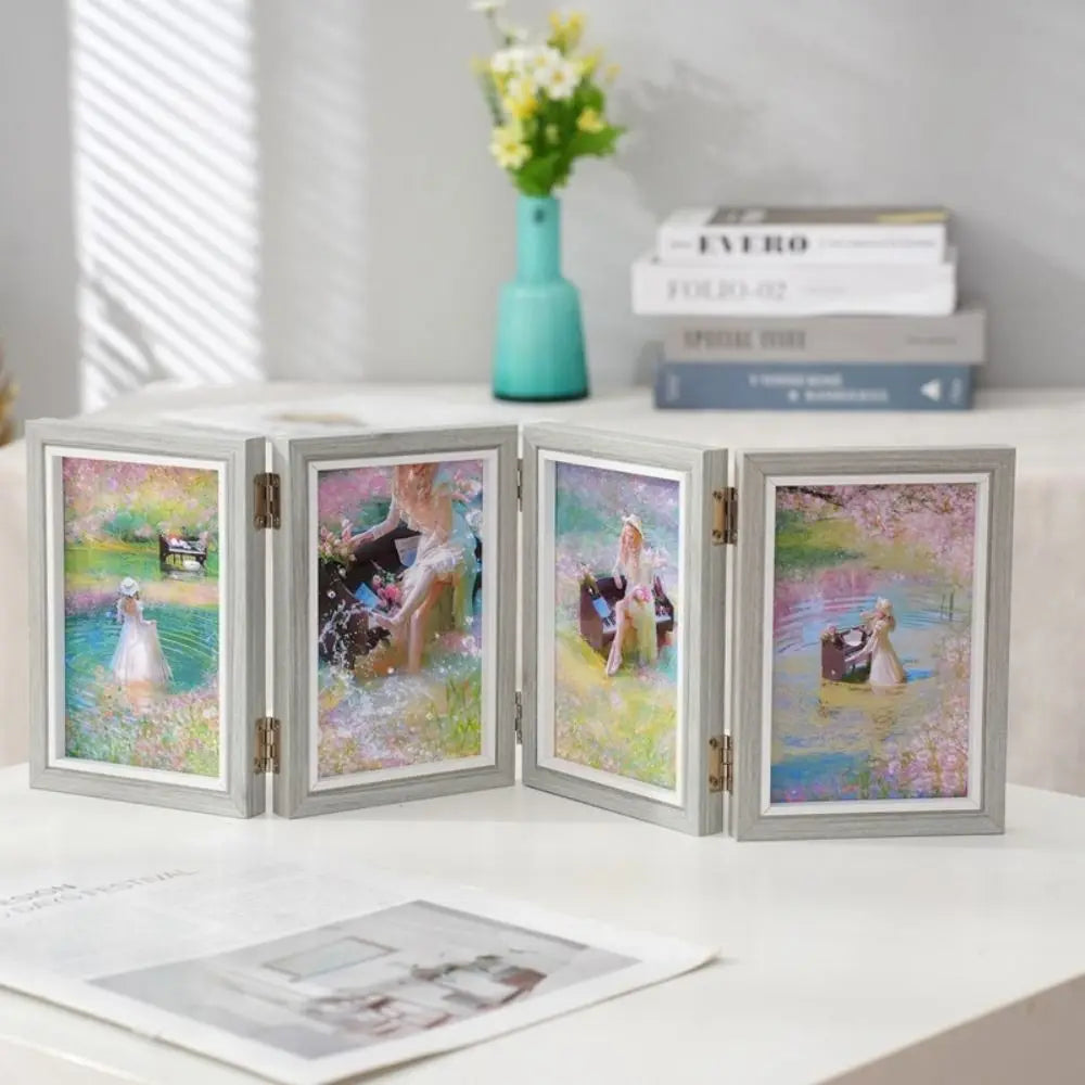 cadre photo pliable en bois pour album de bureau - vue 3 sur 14