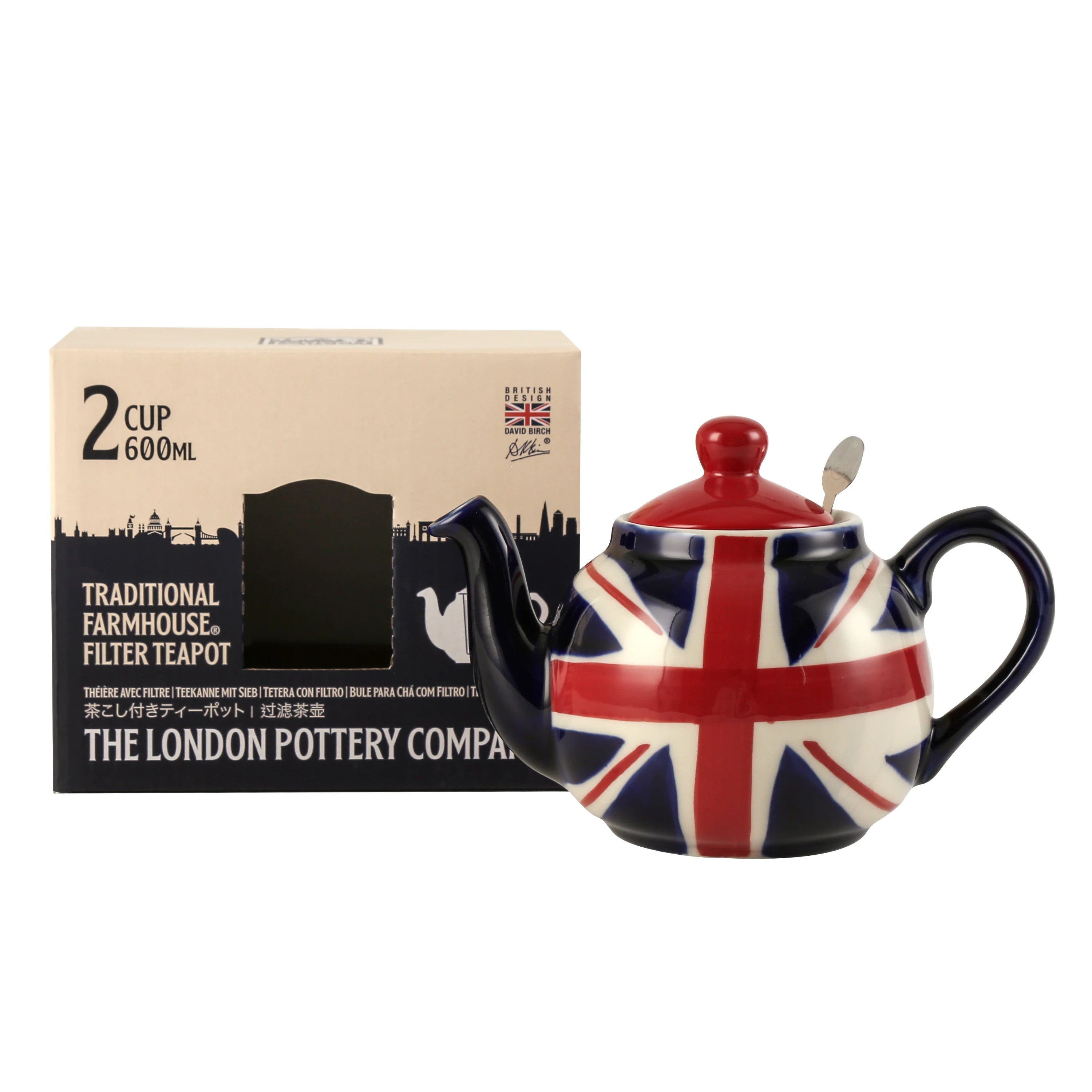 Théière céramique motif drapeau britannique infuseur inox - vue 4 sur 7