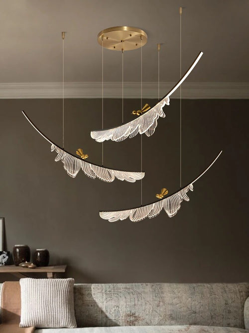 Lustre moderne en cuivre italien - vue 7 sur 9