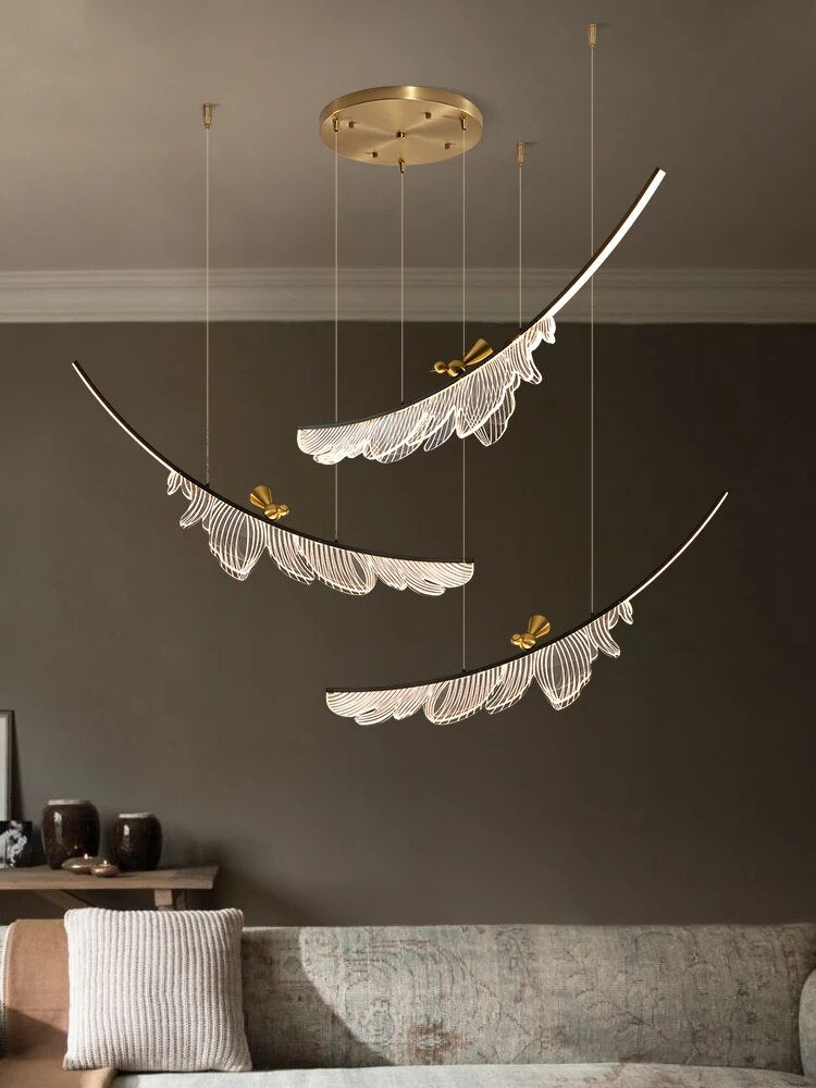 Lustre moderne en cuivre italien - vue 6 sur 9