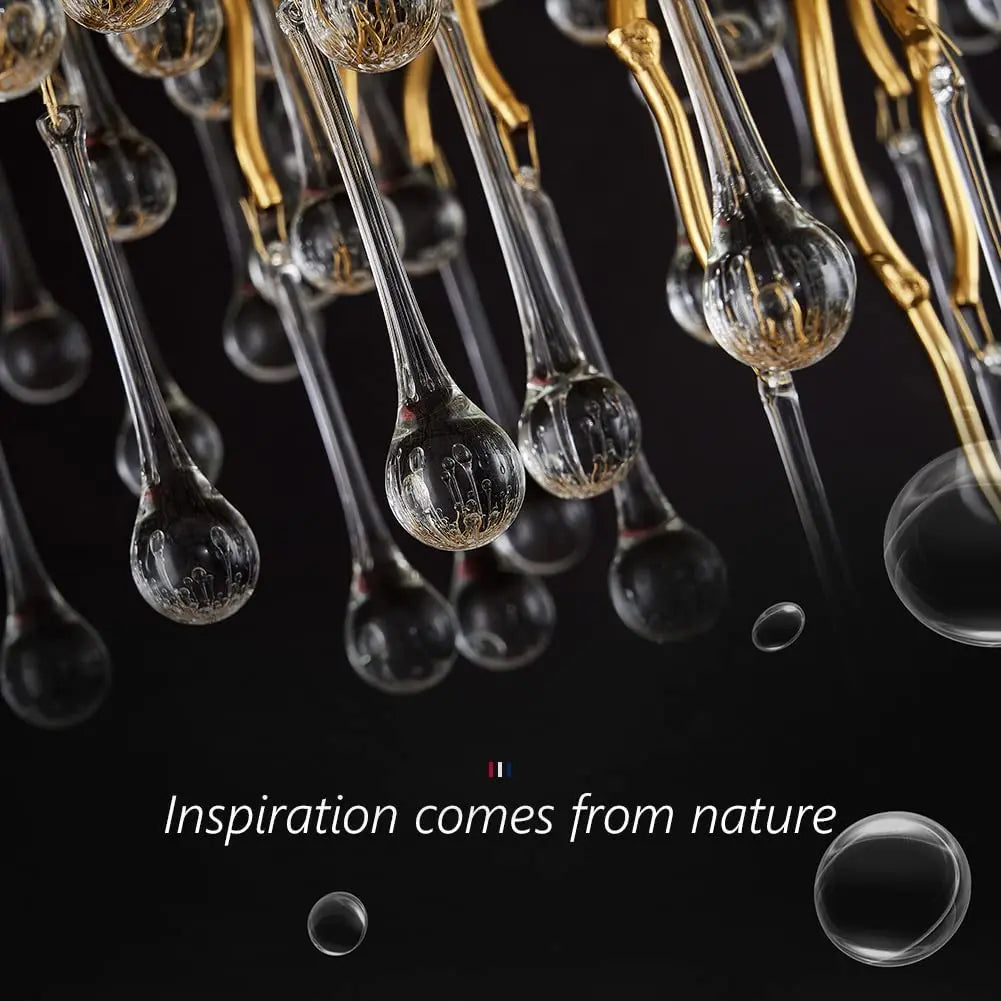 lustre moderne cristal goutte de pluie design élégant pour intérieur décoratif - vue 4 sur 15